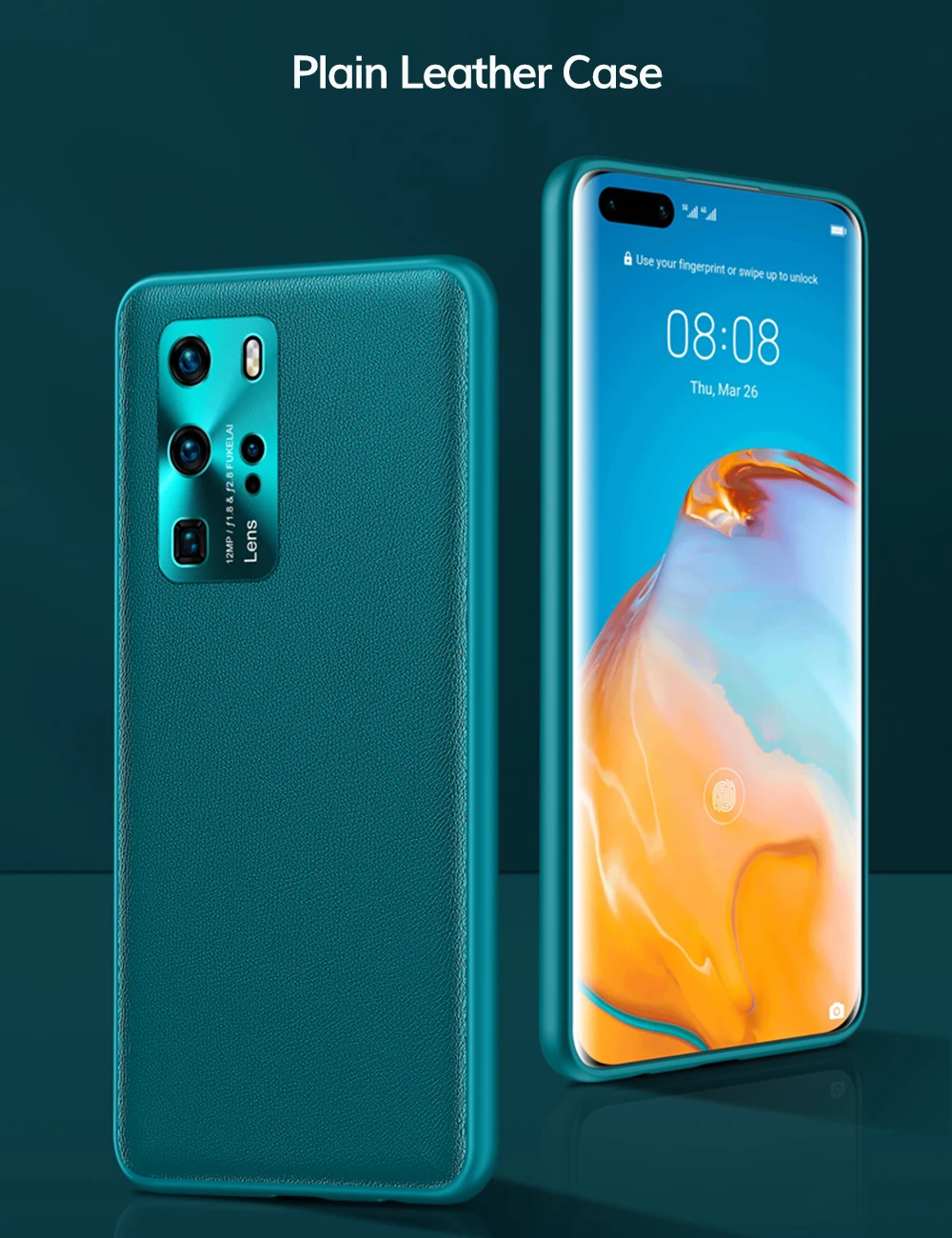 Uflaxe Original Case de Couro Liso para Huawei P40 Pro Plus Câmera Proteção Capa Traseira à Prova de Choque Invólucro Duro 1 huawei p40 pro plus câmera proteção capa