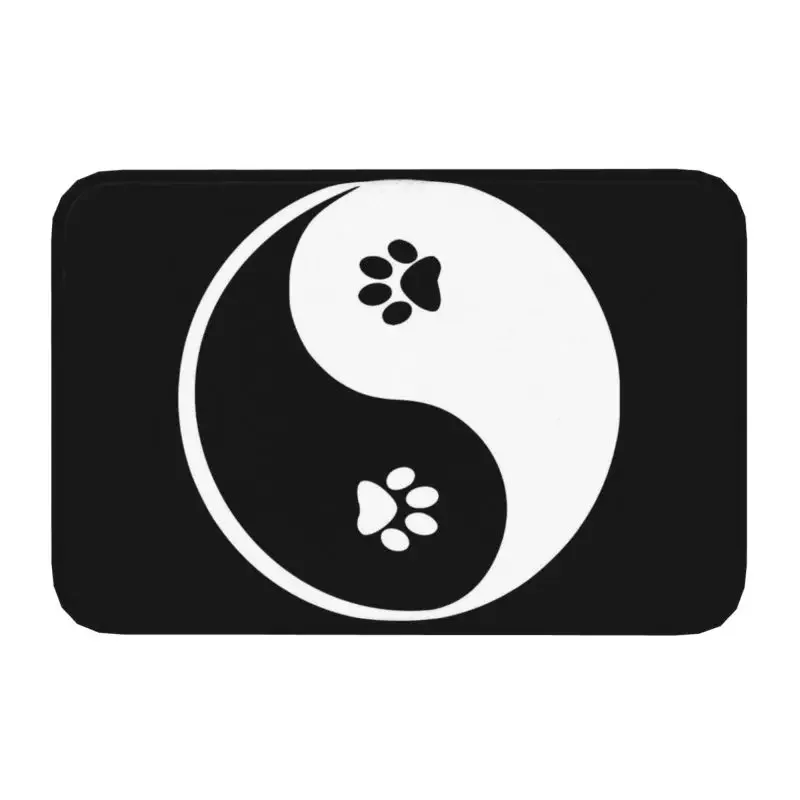 

Yin Yang Paws Front Door Floor Entrance Mat Outdoor Animal Paw Bathroom Kitchen Doormat Bedroom Carpet Rug