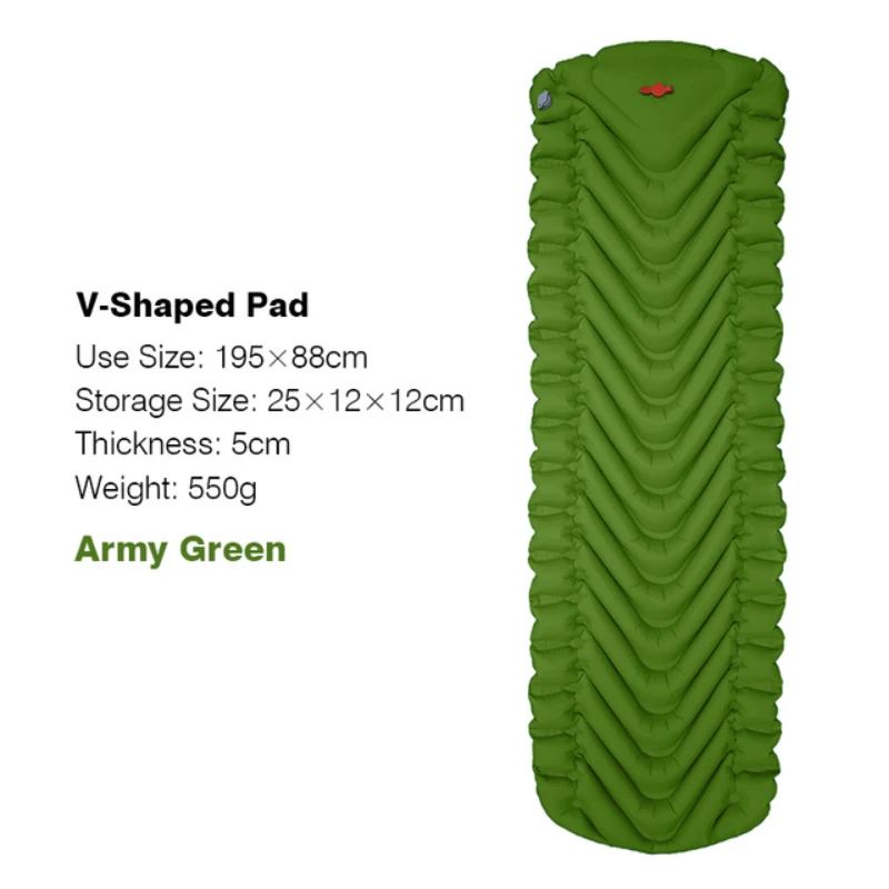 

V Type Inflatabe Sleeping Pad, Ultralight Camping Mat for Outdoors Backpacking, Hiking, Tent, Lightweight Compact Air Mattress