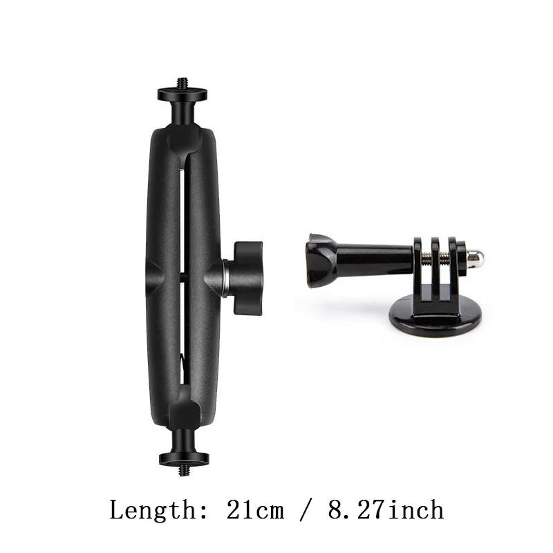 Aluminium Doppelsockel Arm für 1 Zoll Kugelkopf Halter Halterung Klemme für Fahrrad Motorrad Kamera Verlängerung Für GoPro Insta360 – Detail 6