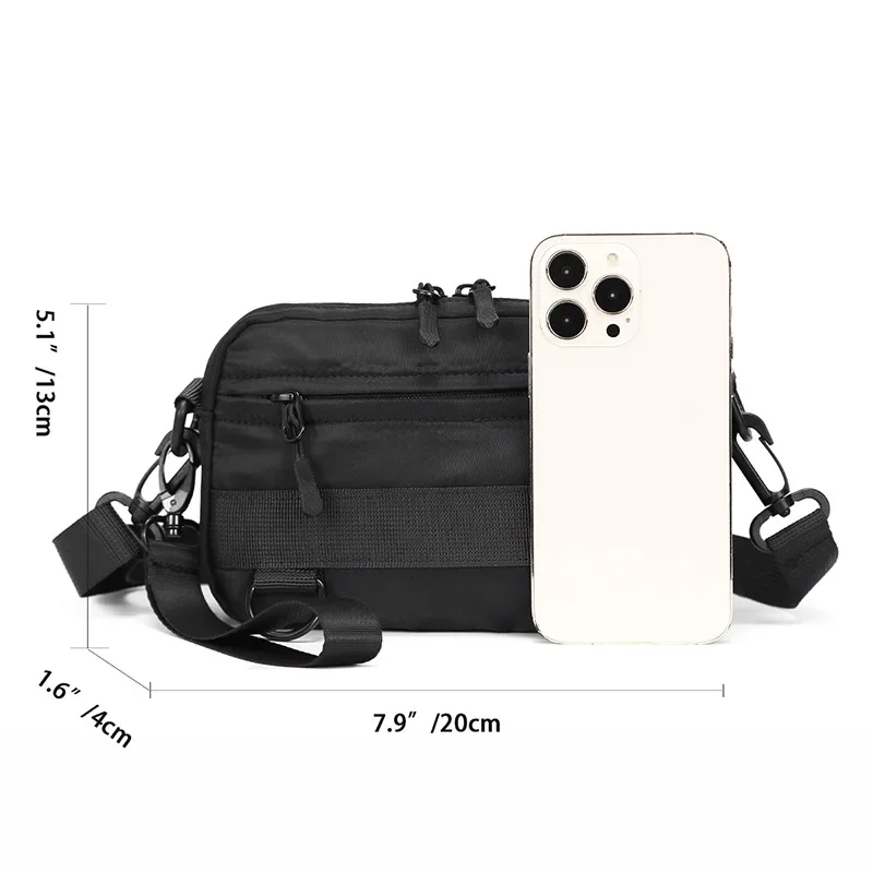 Men's Cross Shoulder Bag Small Canvas Crossbody Bags for Man Oxford Cloth Fashion Sling Messenger Phone Bags Male Sports Handbag - 5