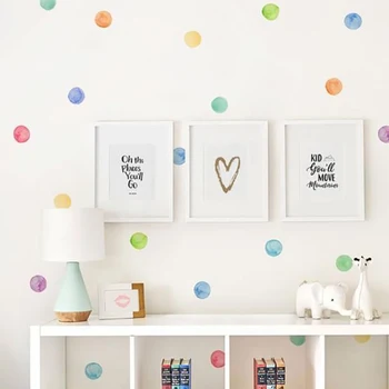 29 pièces/ensemble PVC bébé stickers muraux à pois colorés autocollants créatifs pour enfants vinyle décoration de chambre d'enfant 1