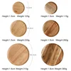 Wooden Tray Round Serving Dish Retro Serving Plate Fruit Dessert Storage Tray Cosmetic Display Plate Home Decor 15/20/25cm 6