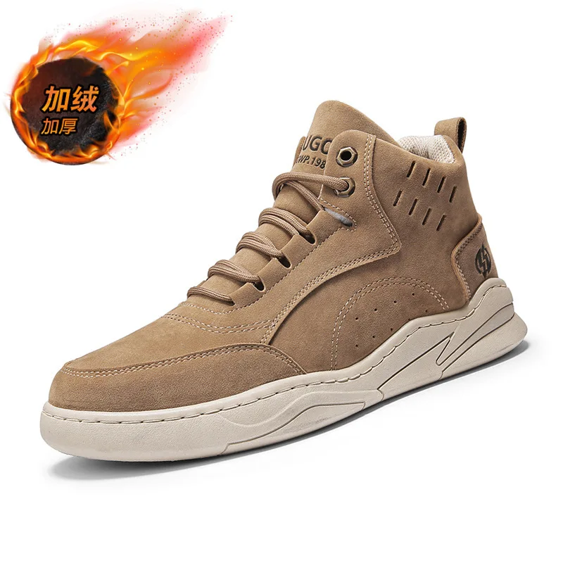 

2023 New Winter Cotton Shoes Ventilate Breathe Freely Men's Velvet Warm Casual Sports Snow Boots High Fashion