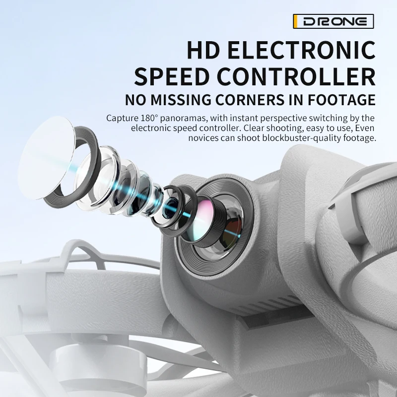 Drone H137 PRO 4K avec télécommande, mettant en avant la double caméra et le moteur sans balais