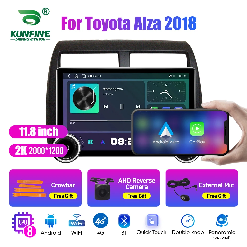 

11.8 Inch 2K Double Knobs 2 Din Car Radio For Honda Alza 2018 Car Radio DVD Multimedia Video Player Android Auto Carplay