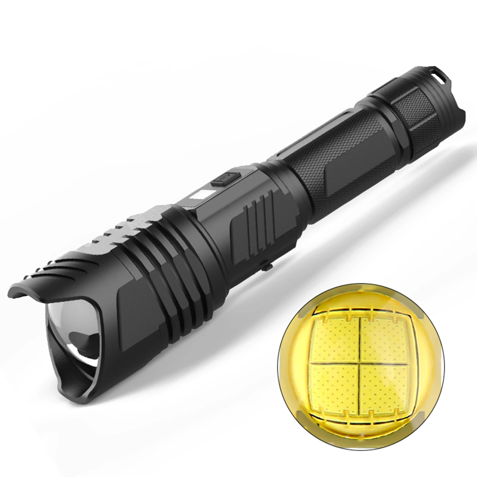 

Rechargeable LED Flashlight Super Bright High Power XHP90 Powerful Torch USB Tactical Lantern Zoom Lighting 1500LM for Camping