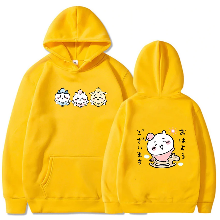 

Chiikawa Harajuku Hoodies Japanese Anime Manga Graphic Sweatshirt Fashion Gothic Kawaii/Cute Boys/girls Spring & Autumn Unisex