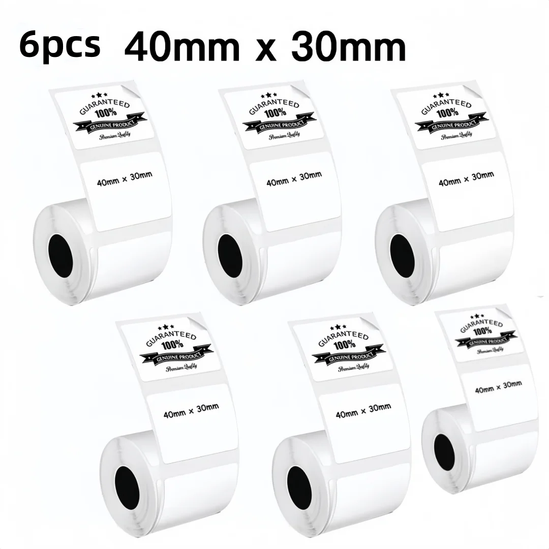 흰색 감열 라벨 40x30mm 자가 점착 스티커, 휴대용 감열 프린터와 호환, 사무용 비즈니스 마킹용