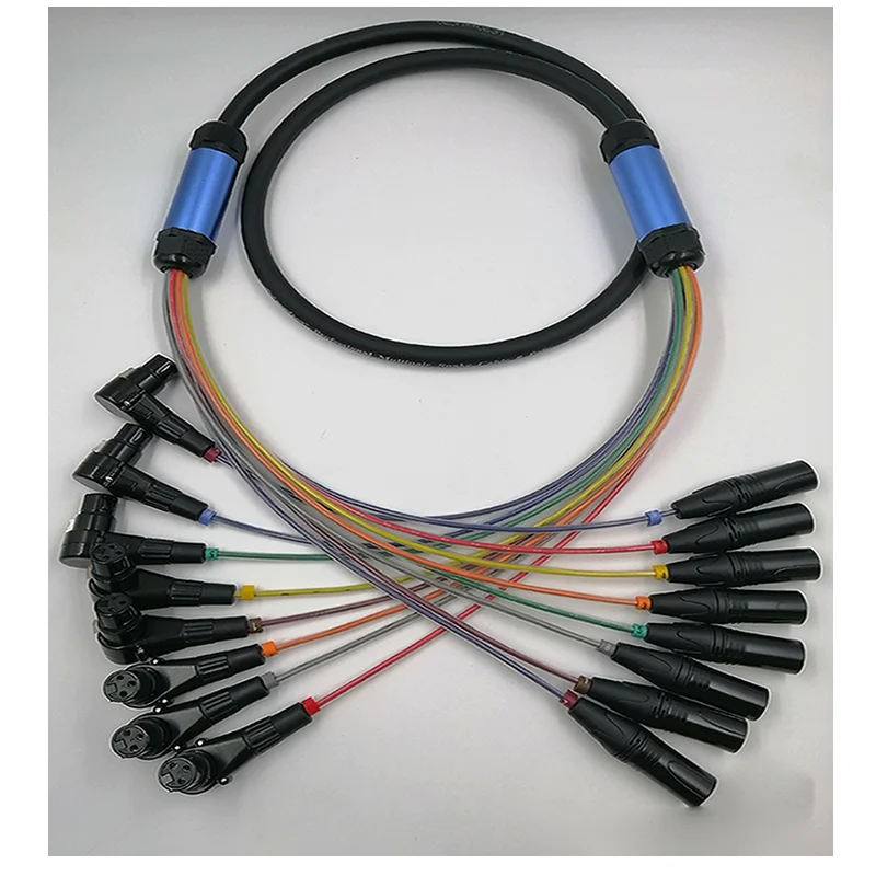 

2 Meter Length 8-Channel Cannon Audio Signal Cable Multi-Channel Rainbow Signal Wire Professional Multipair Snake Cable