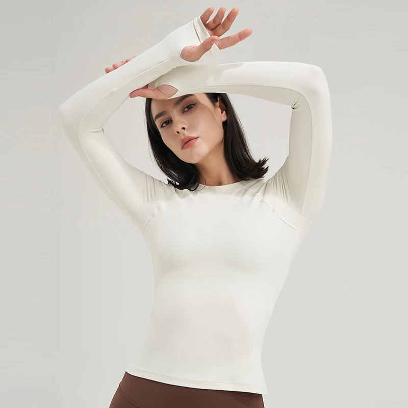LOERSS Yoga T-shirt for Women Sport Long Sleeve Tops Fitness Yoga Gym Quick Dry Workout T-shirts Autumn Winter Crop Top Clothing