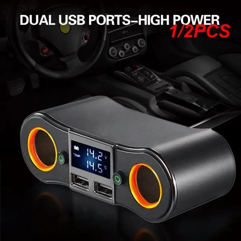 

1/2 шт., автомобильное зарядное устройство с двумя USB-портами