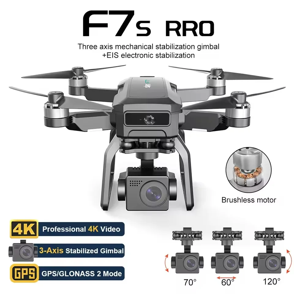 Drone SJRC F7 4K Pro – GPS, Caméra 4K, Stabilisateur 3 Axes, 3 Batteries, 3000m