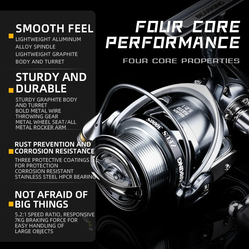 ベアリング-ステンレス鋼ベアリング付きフィッシングリール,800-3000