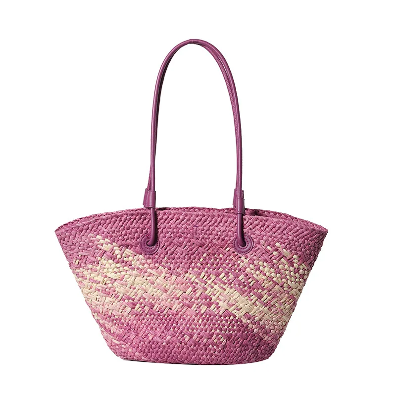 Casual Rattan Large Capacity Tote Designer Wicker Woven Women Handbags Summer Beach Bali Straw Bag Lady Travel Big Basket Purse