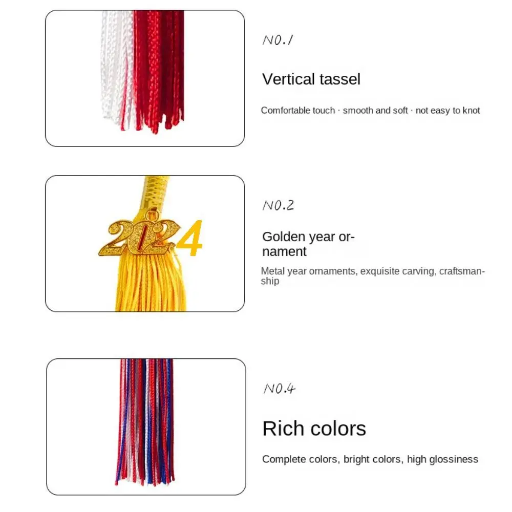 Tassel fringe tassel trim mini tassels bookmark tassels silky floss tassels leather tassels fluorescent tassels tassel accessories tassel decoration Style Graduation Cap Hanging Academic Tassel 45 Colors Pure Color Charm Pendant Student Dress up Uniforms Accessories
