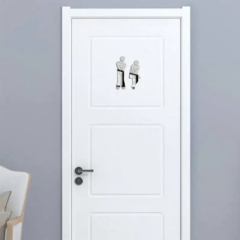 1Pcs Removable Washroom Toilet WC Wall Sticker, Family DIY Decor, Mirror Sticker, Home Decor For Bathroom, wall stickers