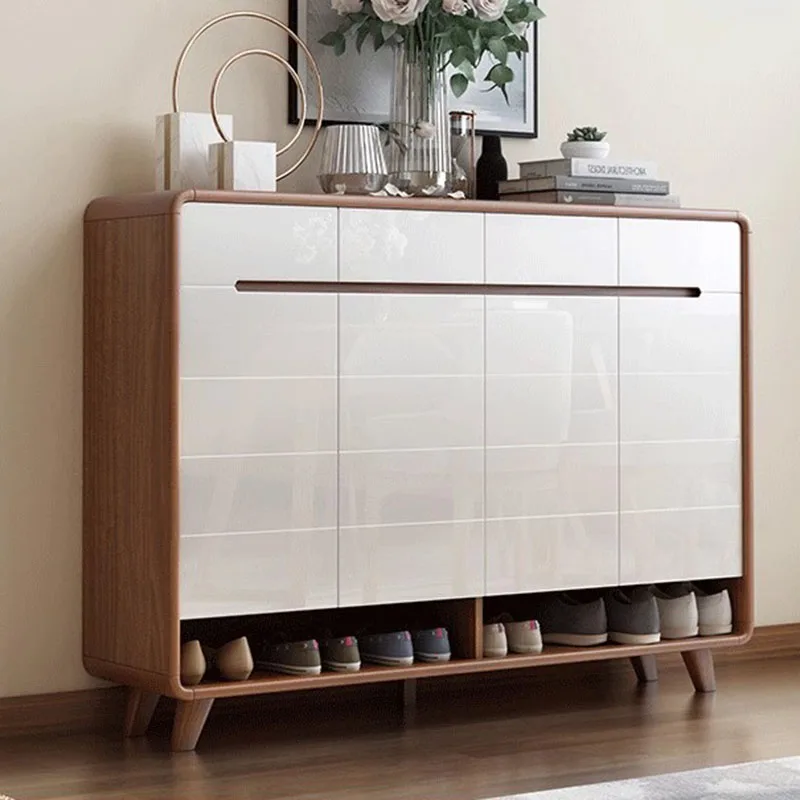 

Minimalist Vertical Shoe Cabinets Double Nordic Display Storage Shoe Rack White College Schoenenkasten Multifunctional Furniture