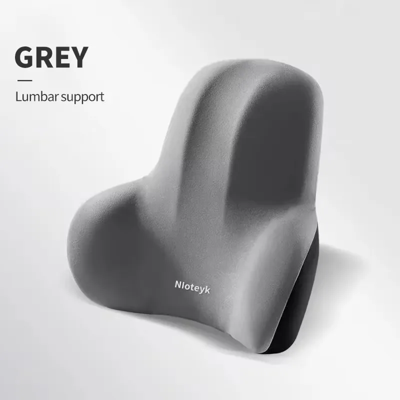 Ergonomic Car Seat Neck and Lumbar Support Cushion - Black Pillow for Enhanced Comfort