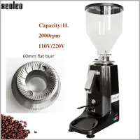 XEOLEO Coffee Grinder 200W 60mm Flat Burr Stainlesss Steel Automatic Grinder Coffee Miller Household Grinding Espresso Machine 1