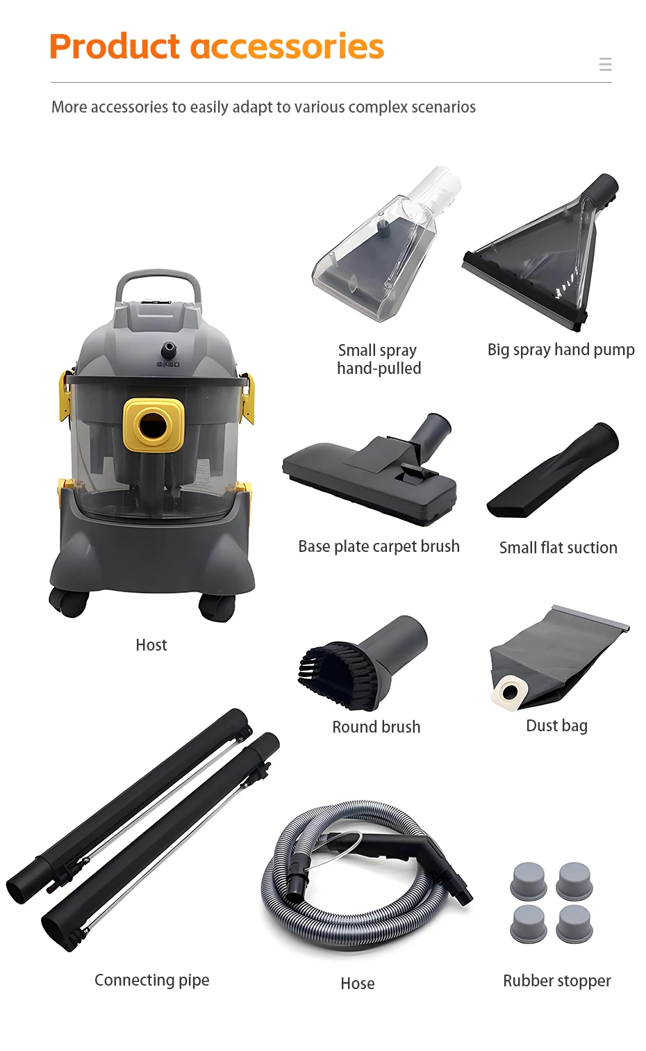 1400W Car Spray Vacuum Cleaner High Power 3-in-1 Carpet Extractor Upholstery Cle