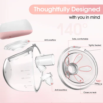 2 Pcs Electric Wearable Breast Pump 1200mAh USB Chargable Silent Milk Extractor Painless Automatic Milker Comfort Breastfeeding 3