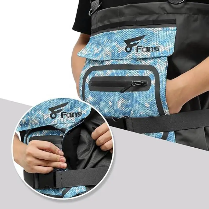 8 Fans Fly Fishing Waders Breathable Waterproof Stocking Foot Chest Waders for Men and Women