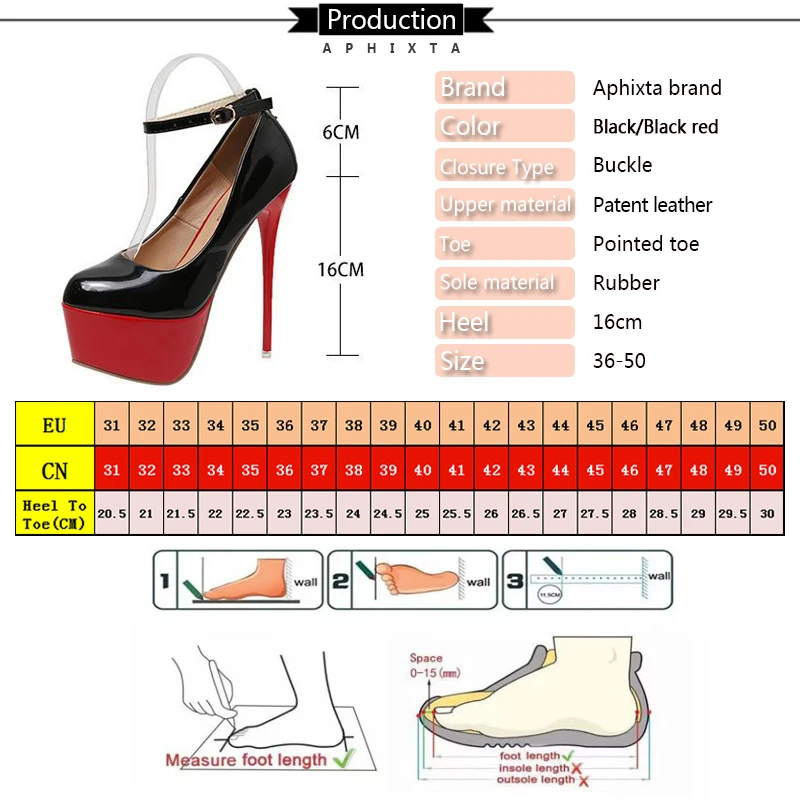 Aphixta 2025 Party Disco Dance Women Pumps 5.5cm Platform Girding Buckle 16cm Super High Thin Heels Fashion