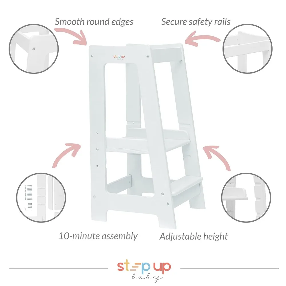 Toddler Tower Toddlers Kitchen Stool Helper Kids Kitchen Step Stool Adjustab