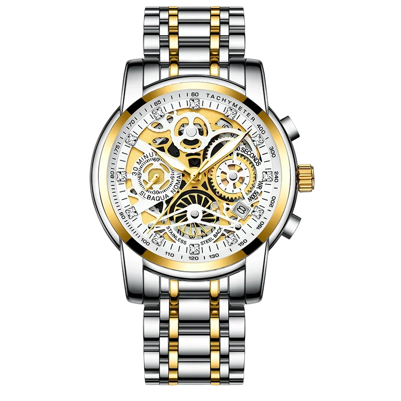

Original Automatic Mechanical Watch for Men Luxury Diamond Lap Calendar Luminous Waterproof Men Wristwatch