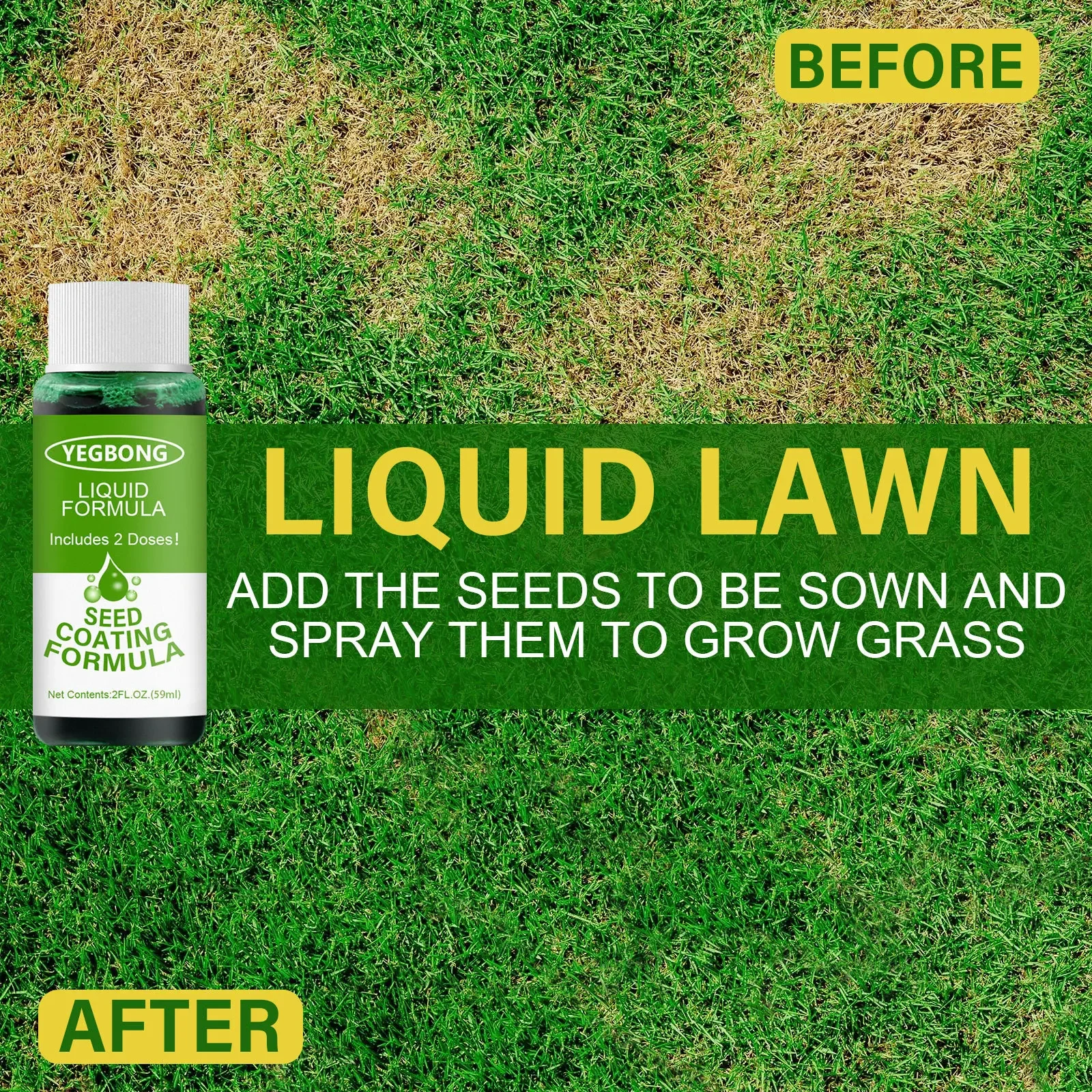 Green Grass Lawn Spray Household Seeding System Liquid Spray Seed Lawn Care Grass Shots