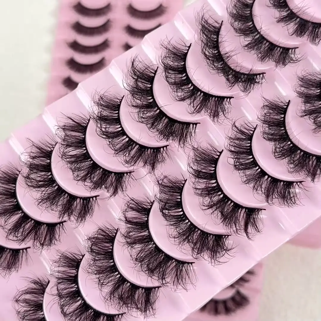 

New 10 Pairs Of False Eyelashes Natural One-Piece Beauty Products High Imitation Mink Hair Fried Hair Curly Thick Eyelashes