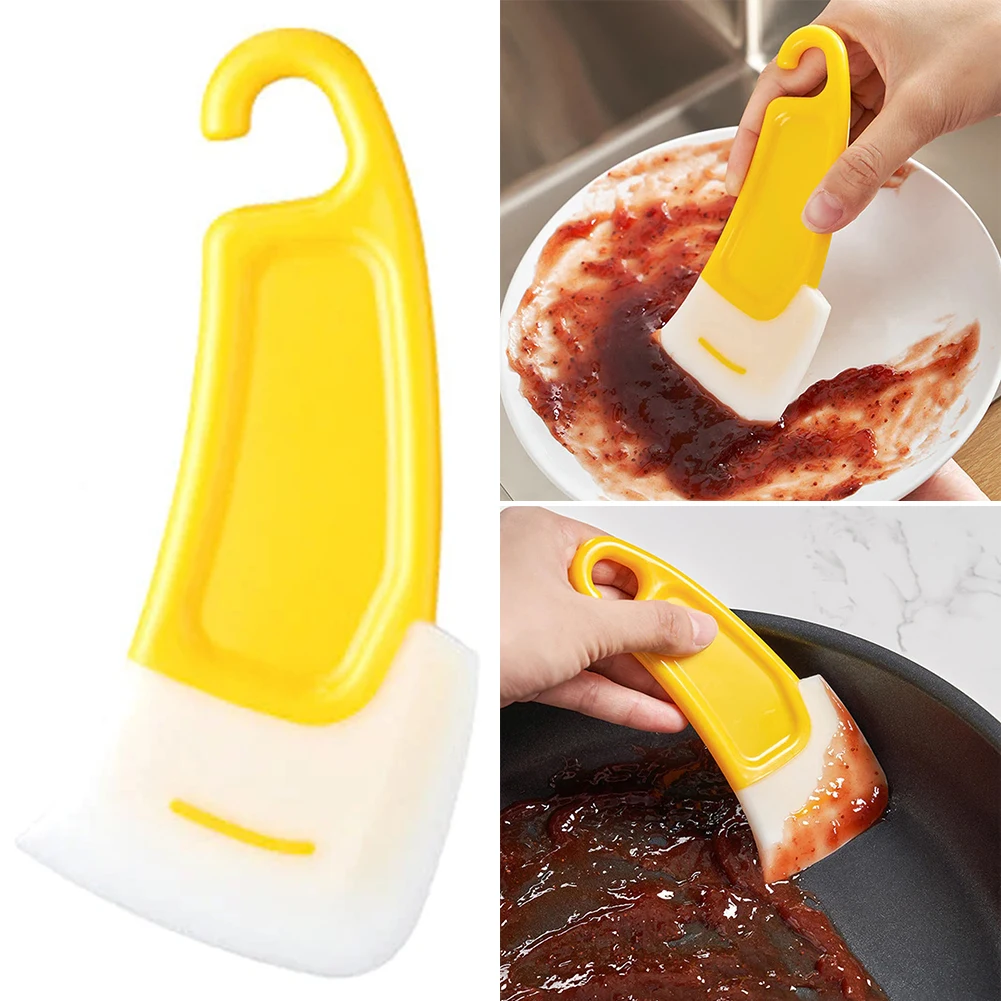 Cleaning Silicone Spatula Kitchen Scraper Soft Blade Scraper Brush Dirty Pan Pot Dishes Cleaner Tools Silicone Kitchen Utensils