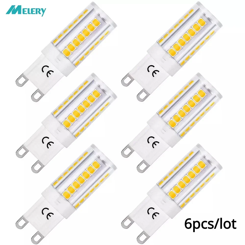 

G9 LED Light Bulb 5W Lamp 40W Halogen Bulbs Equivalent Warm/Cold White 400lm Energy Saving 360 Degree Beam Angle Lightbulb 6Pack