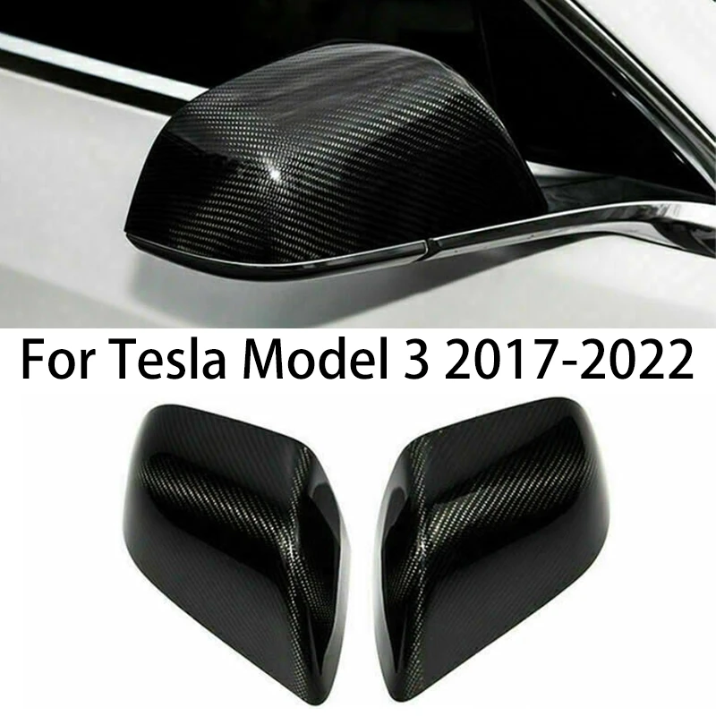 For Tesla Model 3 2017 2022 Carbon Fiber Exterior Rearview Mirror Cover