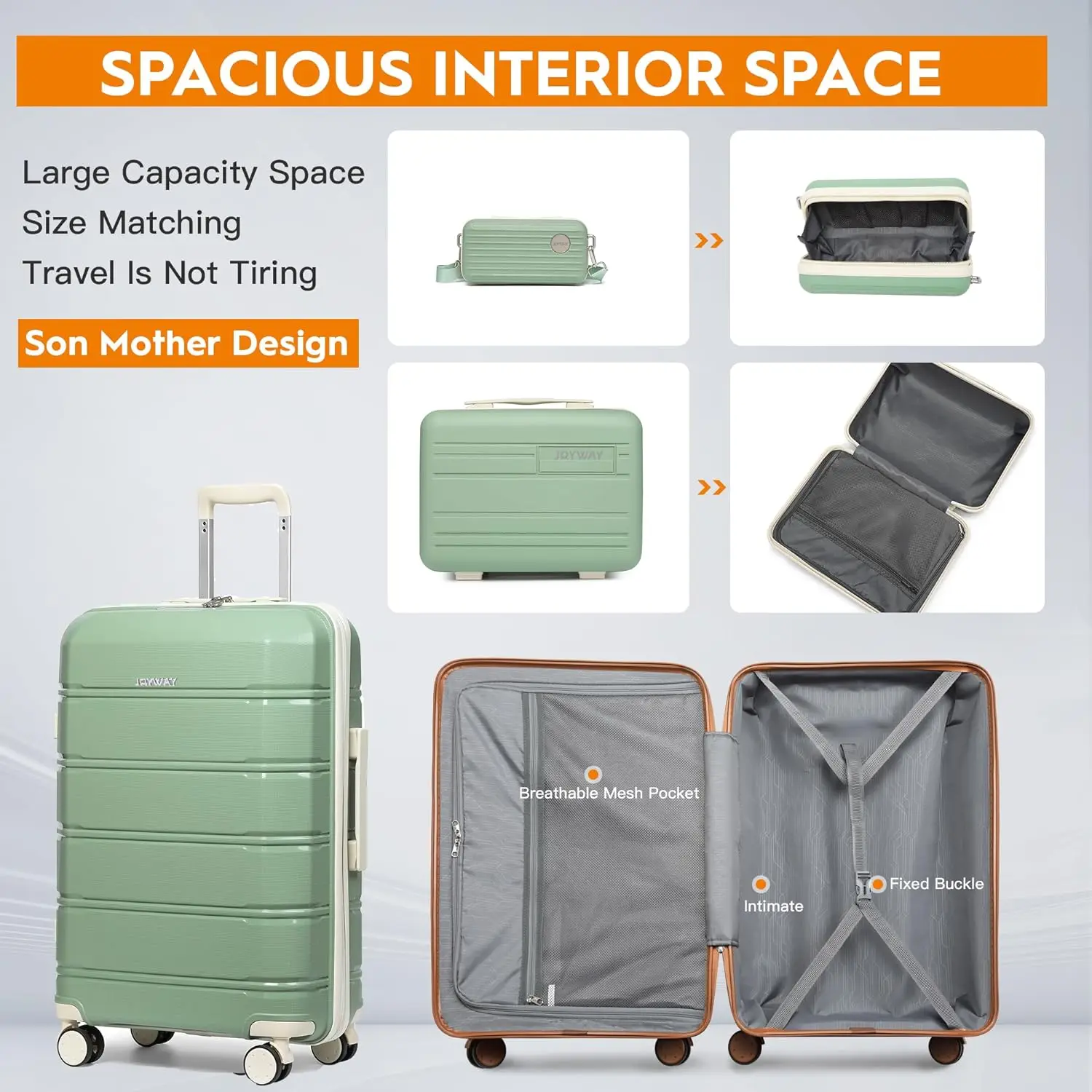 Set Valigie Joyway Rigide In ABS - Espandibili Con Chiusura TSA E 4 Ruote, Colore Bianco - Foto 3