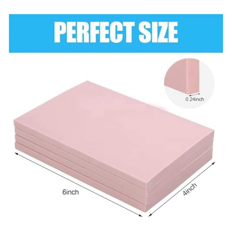 인쇄 생산용 핑크 고무 각인, 4 개, 15x10cm, 내구성, 쉬운 설치, 사용하기 쉬운 스탬프 제작 키트