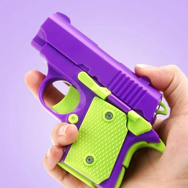 3D Printed Model Gravity Straight Jump Mini Toy Carrot Gun Non-firing Bullet Radish Toy Gun Kid Stress Relief Toy 3