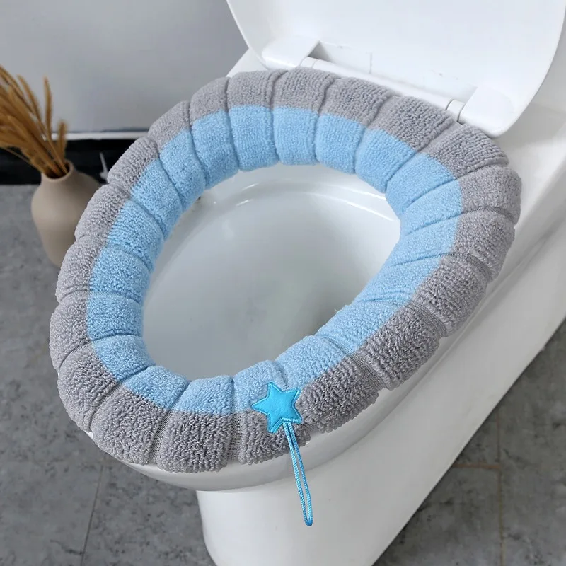 Toilet seat cover toilet mat toilet seat cushion winter warm toilet seat cover mat bathroom toilet pad cushion with handle thicker soft washable closestool warmer accessories