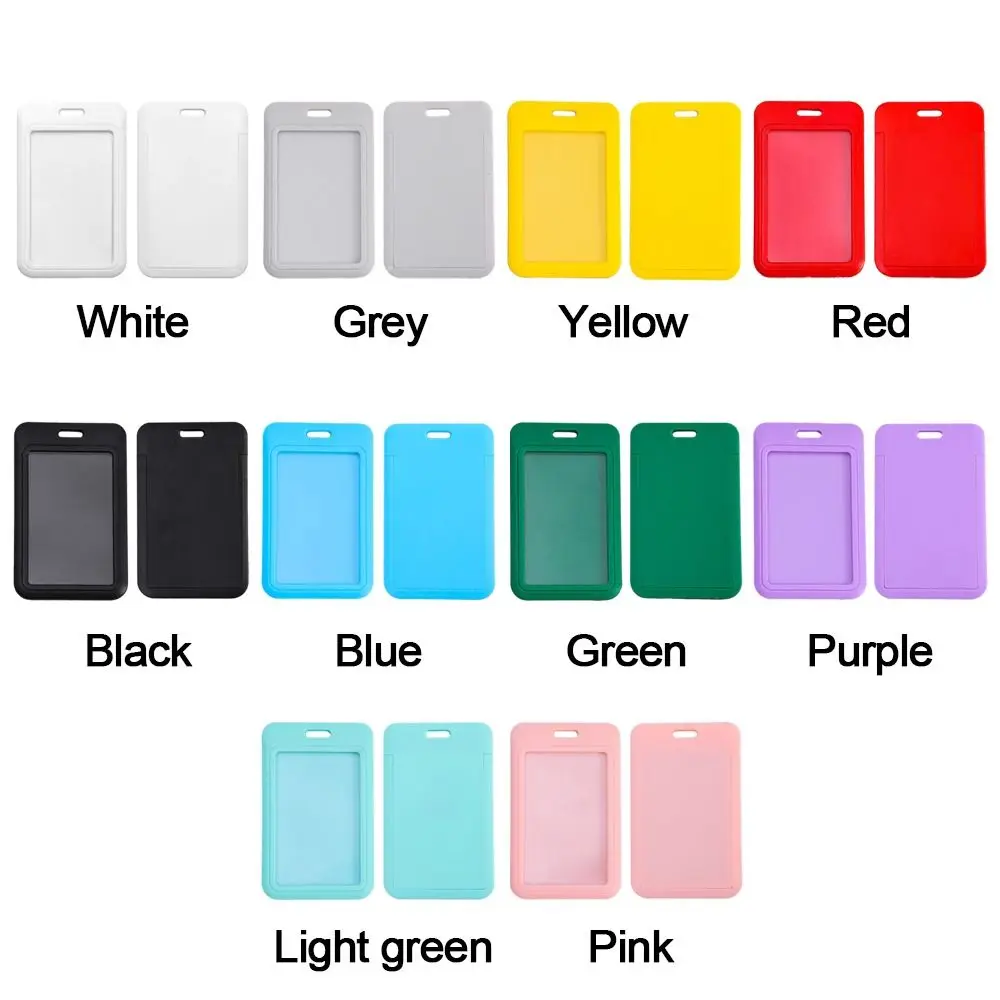 Sliding Card Cover ID Name Badge Holder 1PC for Bus Work Card Chest Pocket Students