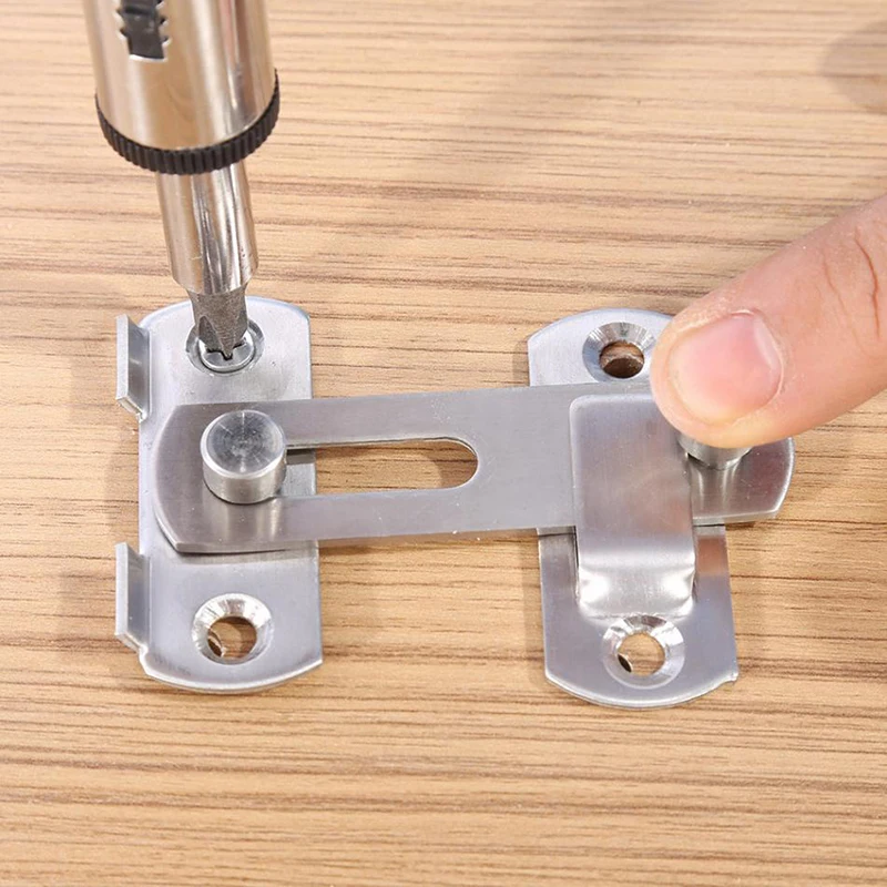 Door Latch Door Lock Stainless Steel Hasp Latch Lock For Casement Cabinet Sliding Door
