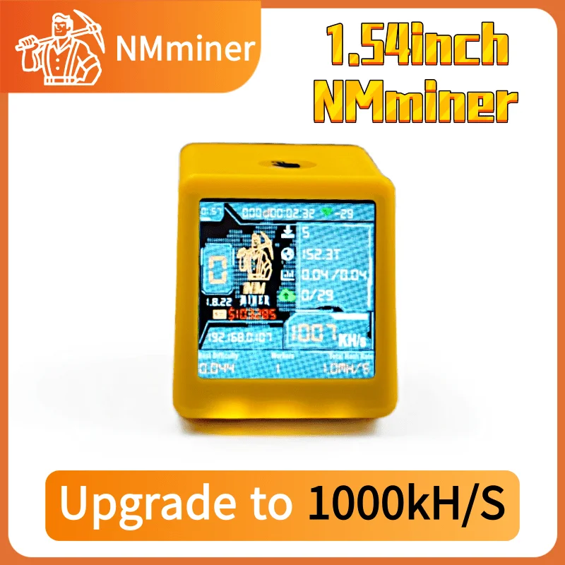 NMMiner coloré Smart TV 1000KH/s Bitcoin Miner ESP32 BTC SOLO loterie horloge de bureau silencieuse-cadeau intelligent pour les passionnés de technologie