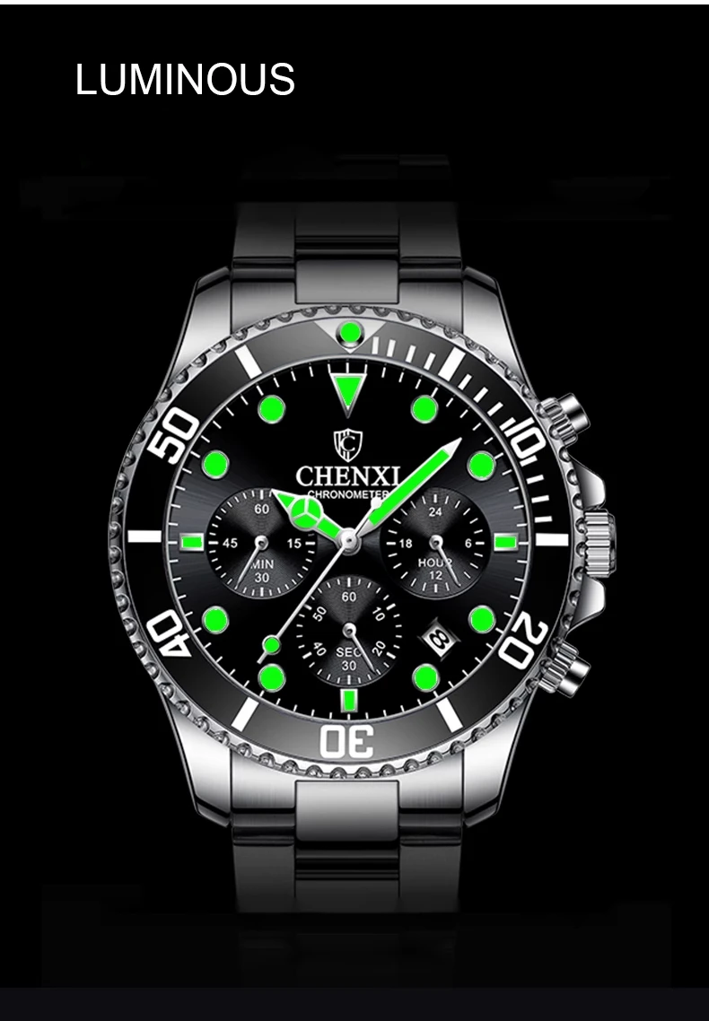 Men's Quartz Watch Steel Strap Waterproof Multi-functional Elegant_voghion.com