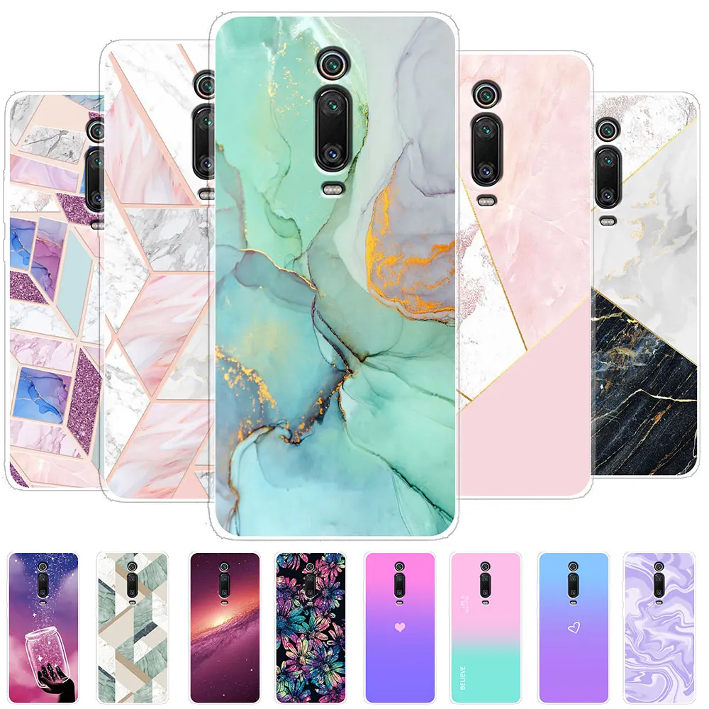 For Xiaomi Mi 9T Redmi K20 Case Mi9T Pro Beautiful Marble Transparent Phone Case For Xiaomi Mi 9Tpro Bumper Cover Silicone Shell