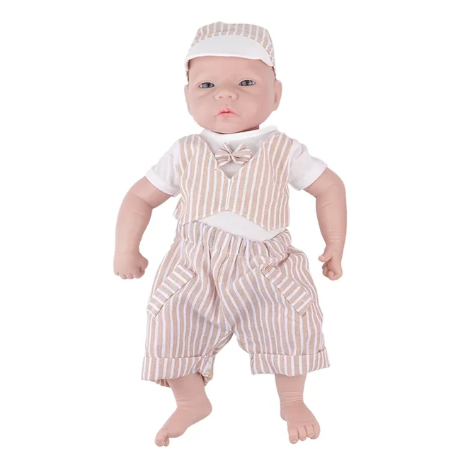 IVITA 100% Silicone Reborn Baby Dolls Painted Realistic Baby Doll Lifelike Newborn Wholesale Toys for Children Christmas Gift - 46cm(18.11 inch)Boy