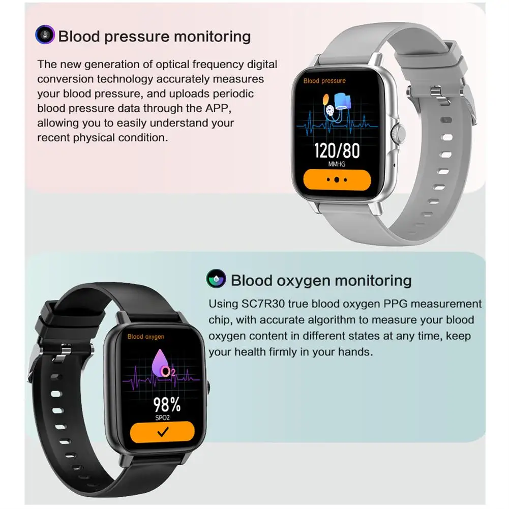 For Gt50 Intelligent Watch Bluetooth-compatible Call Waterproof Heart Rate Blood Pressure Blood Oxygen Monitoring Smartwatch