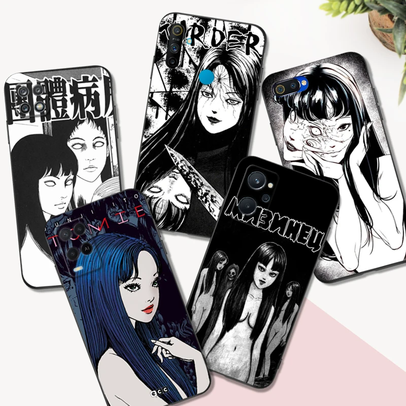 Custodia In Tpu Nero Per Realme Q5 X Xt X2 X3 Superzoom X50 V13 Q3I X7 Pro Ultra Gt Master Edition Japanese Horror Comic Tomie Eyes