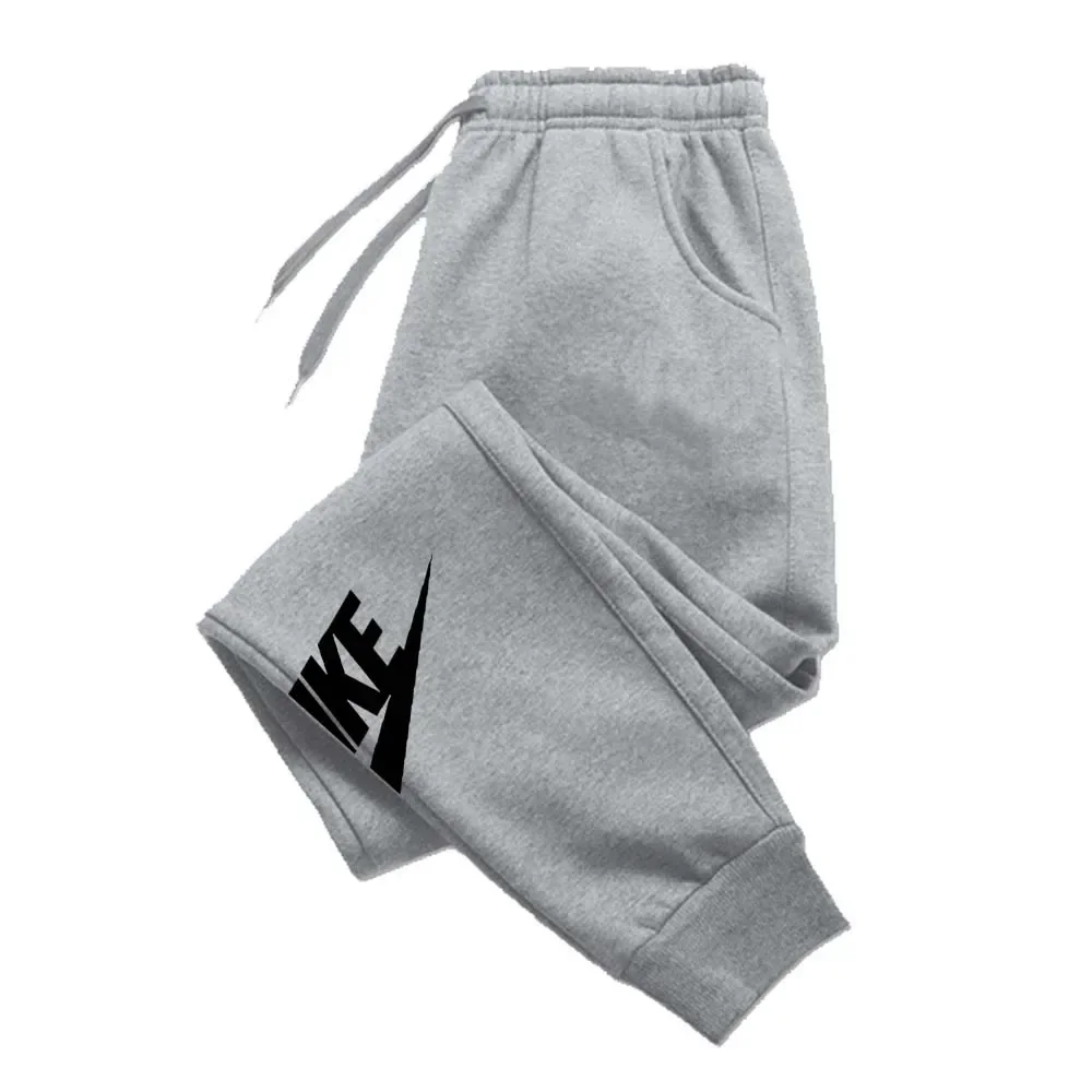 Calça esportiva estampada de luxo masculina, calça jogging quente lã, marca exterior, perna reta, pacote múltiplo, outono, 2024