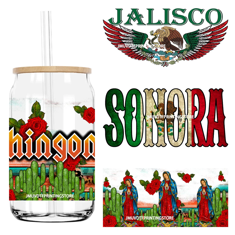 Mexico States Culture UV DTF Sticker For 16OZ Libbey Glass