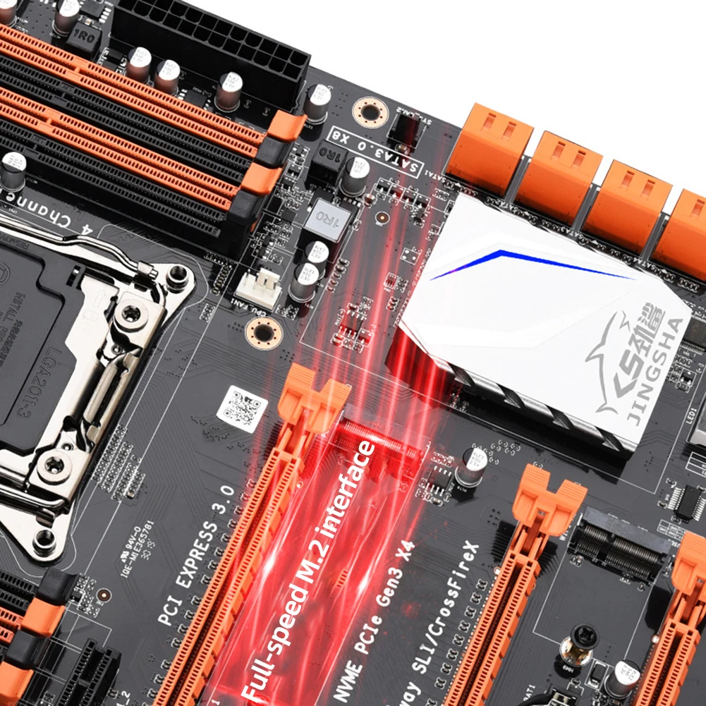 X99 PC Main Board 8 X DDR3 7.1 Channel Computer MainBoard 8 X SATA3.0 M.2 NVME 1000M Adaptive NIC 3 X PCIE3.0 Graphics Card Slot